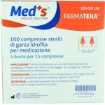Garza Idrofila in puro cotone Sterile compressa 10x10 cm 25 pz, Conf. 100 pc (2500 pz)
