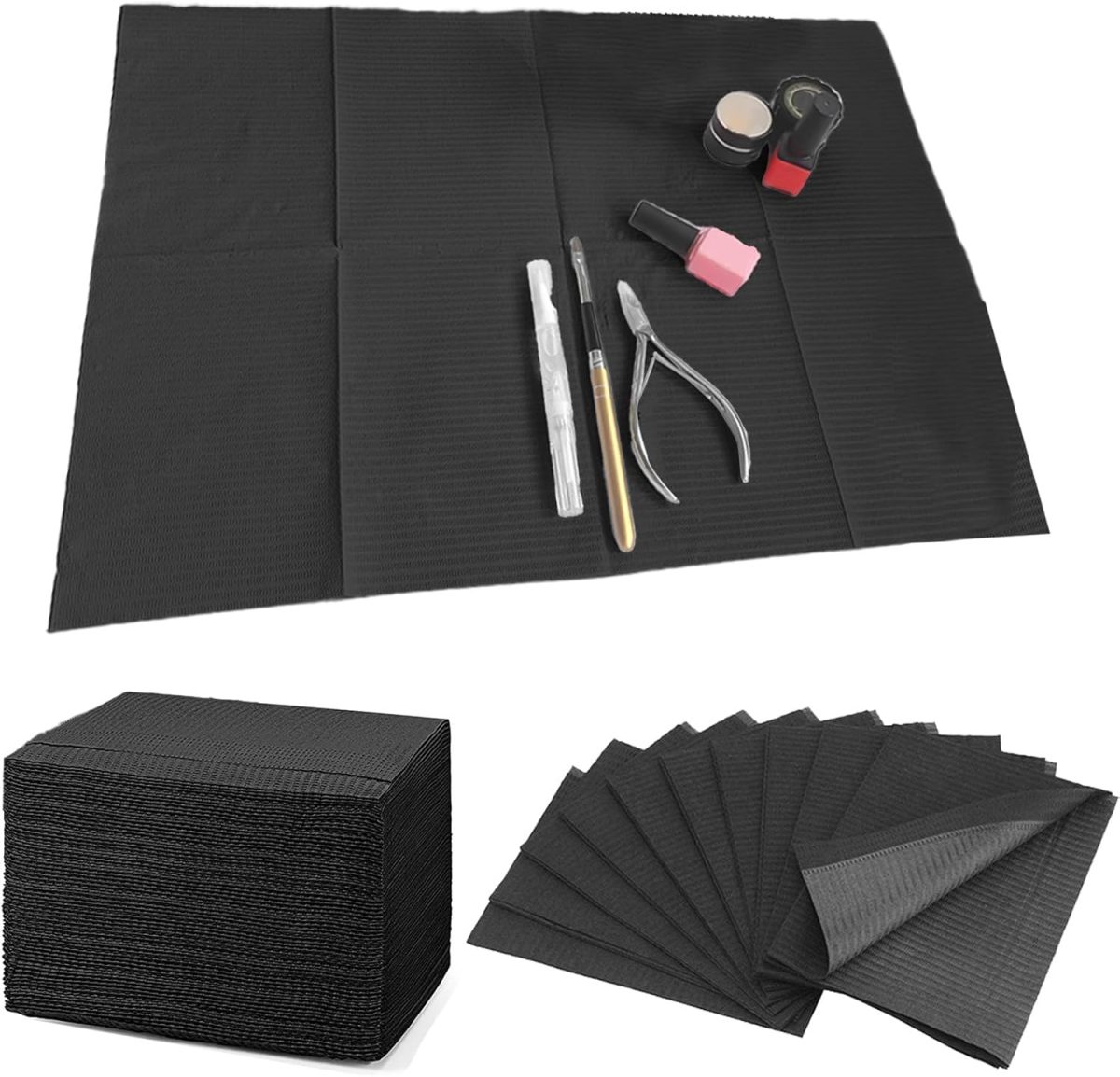 Salviettina dentale carta + polietilene, Conf. 500 pz - Nera - immagine 2