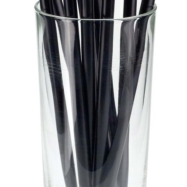 Cannuccia in PLA Ø 7x145 mm Biodegradabili, Conf. 500 pz - Nero