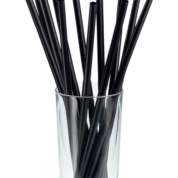 Cannuccia in PLA Ø 7x210 mm Biodegradabili, Conf. 500 pz - Nero