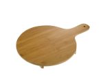 Tagliere in Bamboo rotondo Ø 35x2,5h con piedi + manico 12 cm - immagine 2