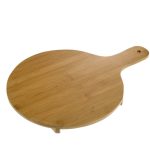 Tagliere in Bamboo rotondo Ø 35x2,5h con piedi + manico 12 cm