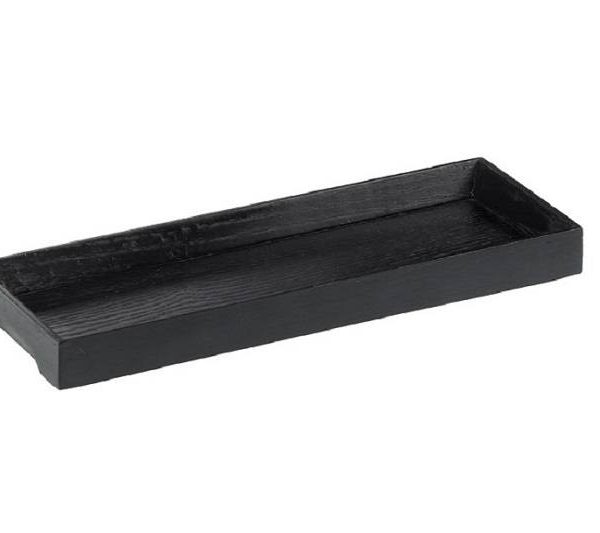 Vassoio in bamboo 9x24x2,5 cm - Nero
