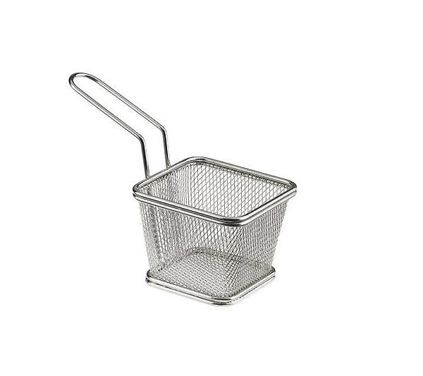 Cestello quadrato in acciaio 10x10x8 cm
