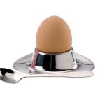 Portauovo in acciaio con cucchiaio