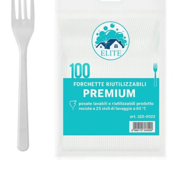 Forchetta in CPLA monouso Riutilizzabile, Conf. 100