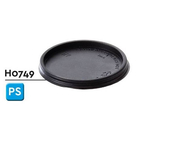 Coperchio in PS ø 5,5 cm per bicchiere da 75 ml, Conf. 50 pz - Nero