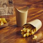 Box per fritti, KRAFT/PE avana cm. T:8,5x8,5 B:Ø6,4 H:14,5 470ml (16oz) - 50 pz