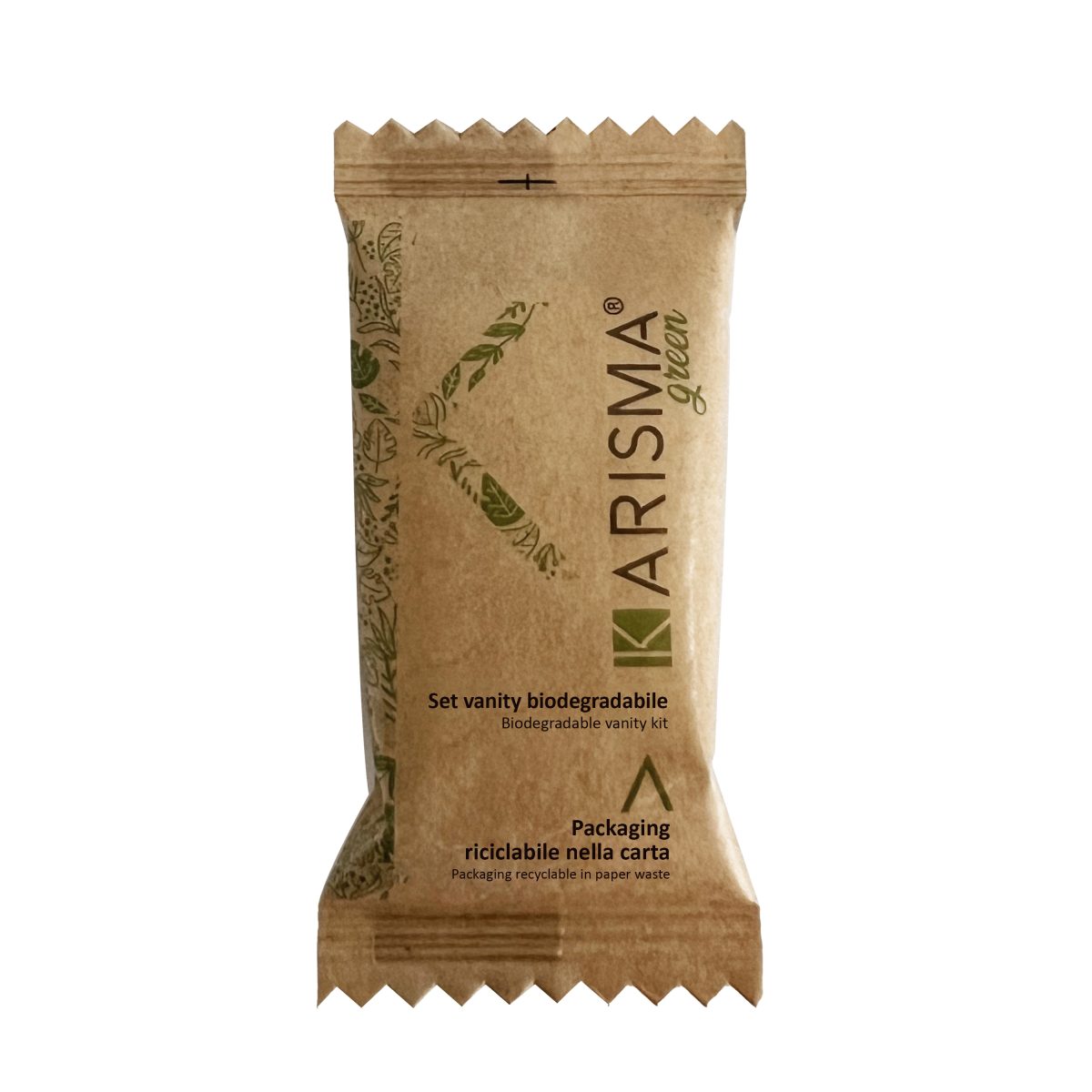Vanity Kit Karisma Green (2 dischetti struccanti, 3 Cotton fiocc, Lima per Unghie) in Flow Pack, Conf. 300 pz - immagine 2