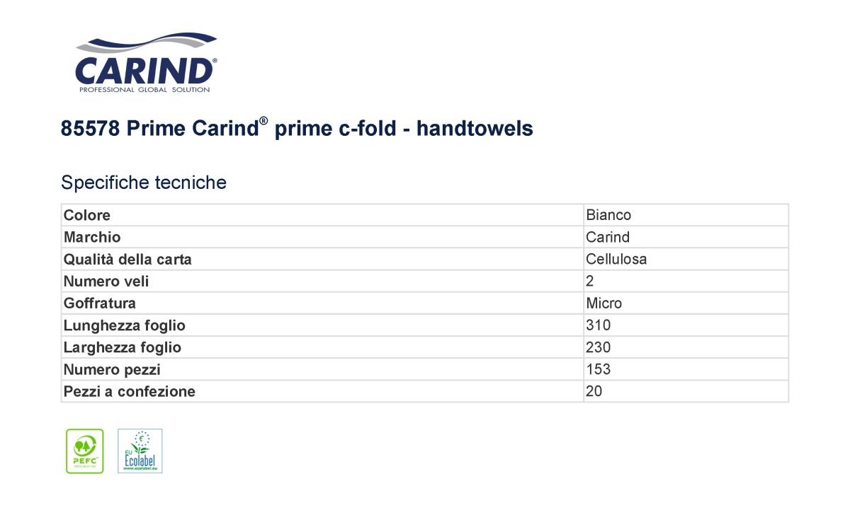 Asciugamano piegato a C in cellulosa 2 veli pacco 153 pz, Conf. 20 pc (3.060 pz) - immagine 2