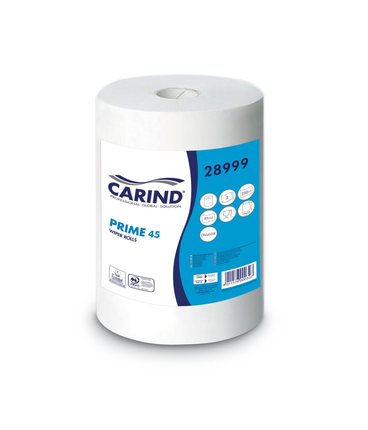 Asciugatutto in cellulosa 2 veli rotolo 250 strappi 45 m - immagine 2