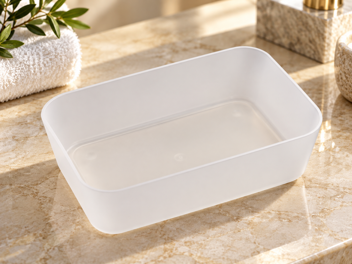 Vassoio Satinato quadrato cm.26.5x8.7x4.5, Conf. 1 pz - immagine 2